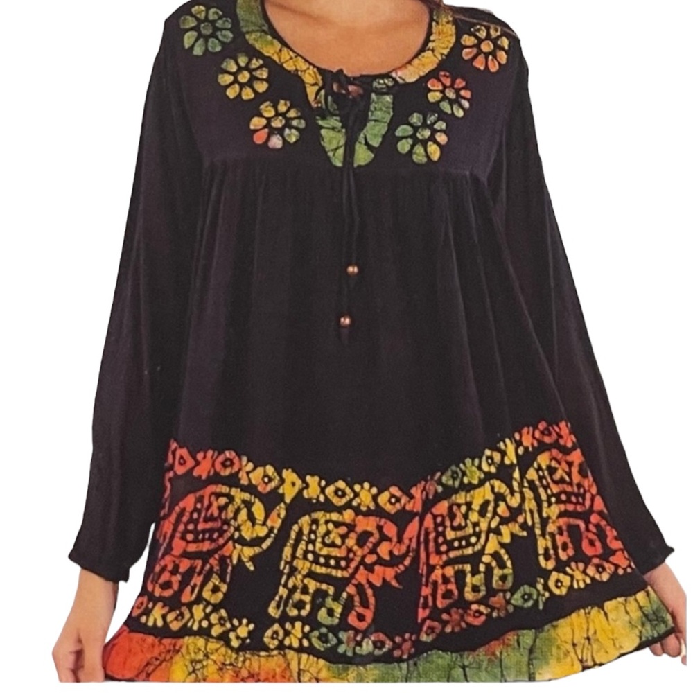 NWT.  BLOUSE by Sacred Threads.    218882.  BL/RD 1.